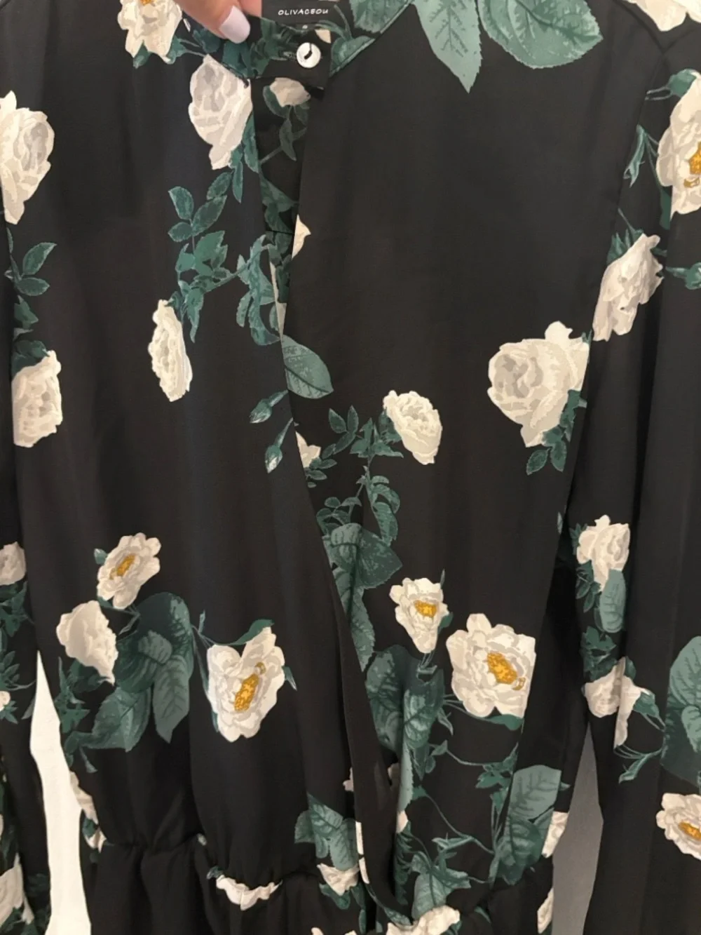Olivaceous Black Floral Romper - Picture 4 of 8